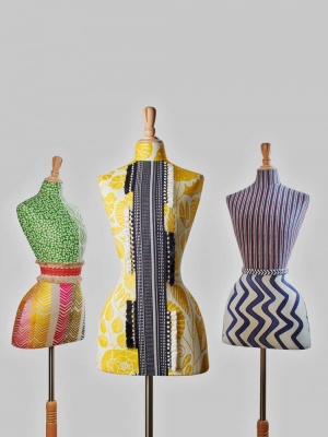 Kit Kemp Peace and Love Linen Fabric in Charcoal
